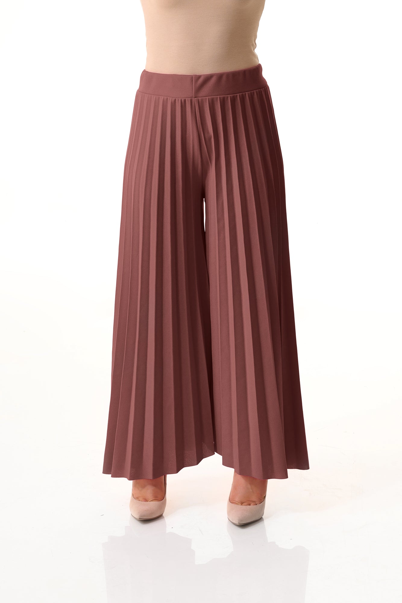 Pleated wide leg trouser