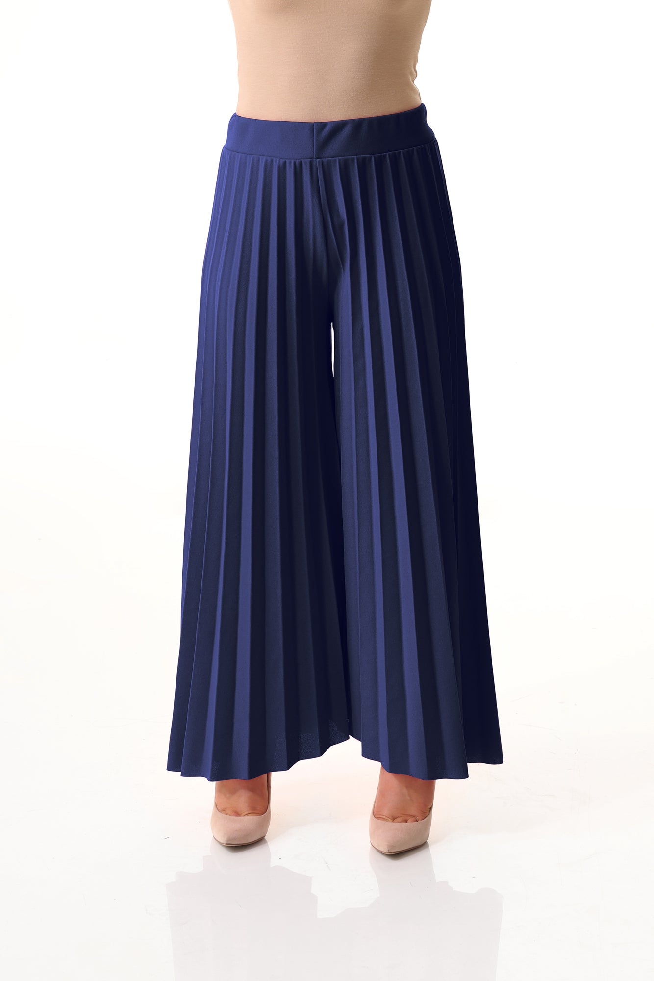 Pleated wide leg trouser