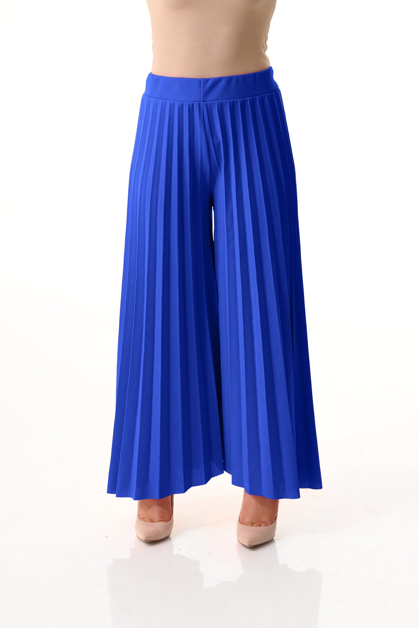 Pleated wide leg trouser