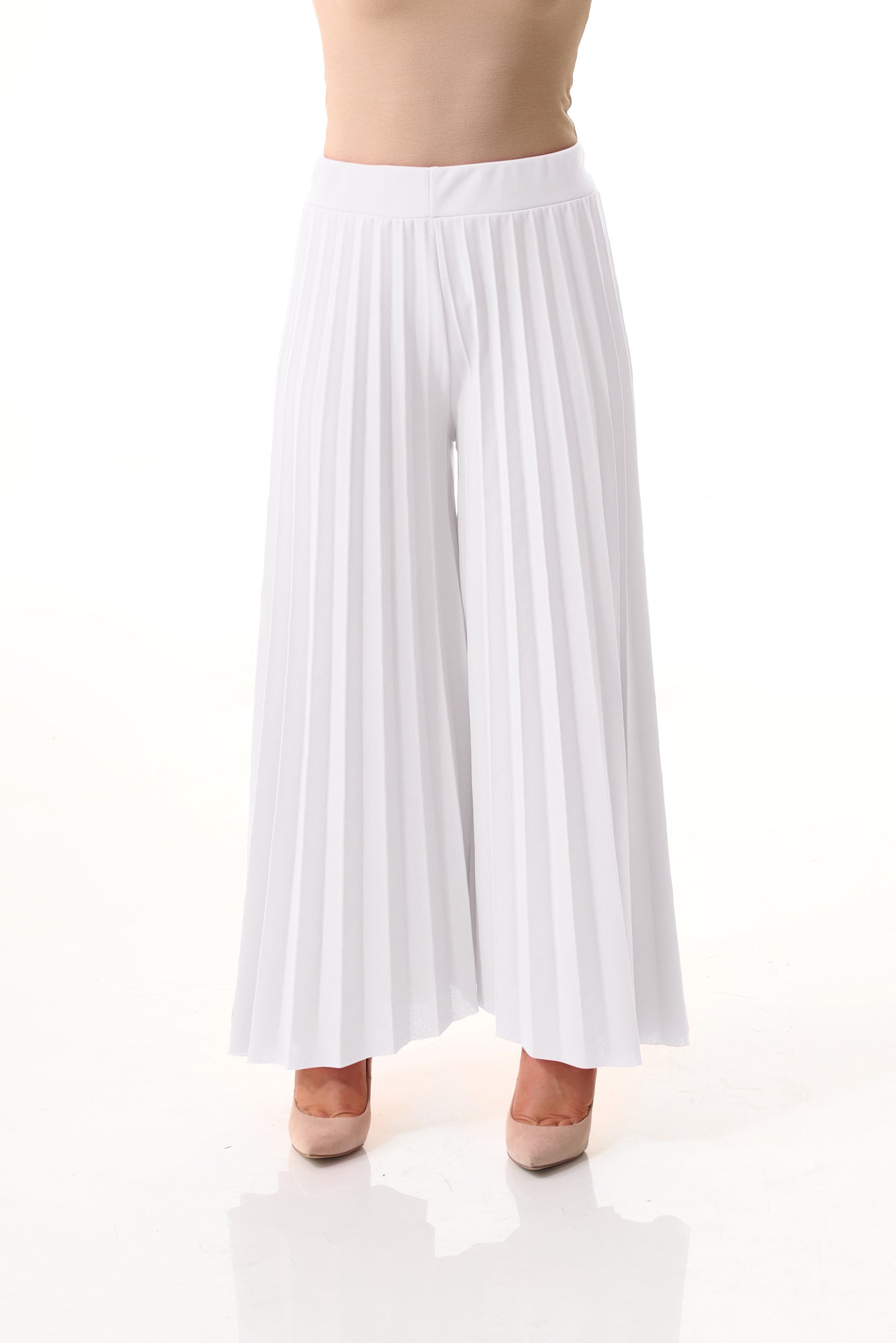 Pleated wide leg trouser