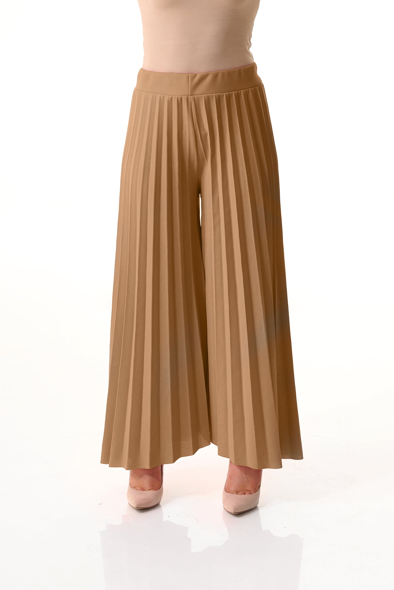 Pleated wide leg trouser