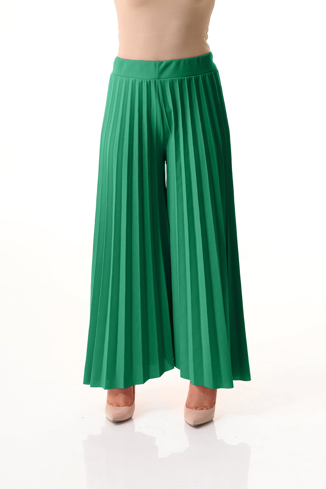 Pleated wide leg trouser