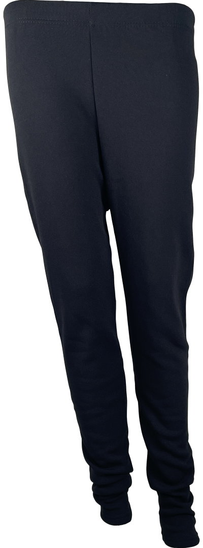 black Plain Plus Size Legging With Fleece