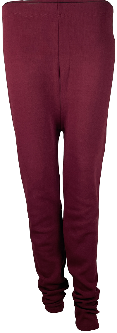 wine Plain Plus Size Legging With Fleece