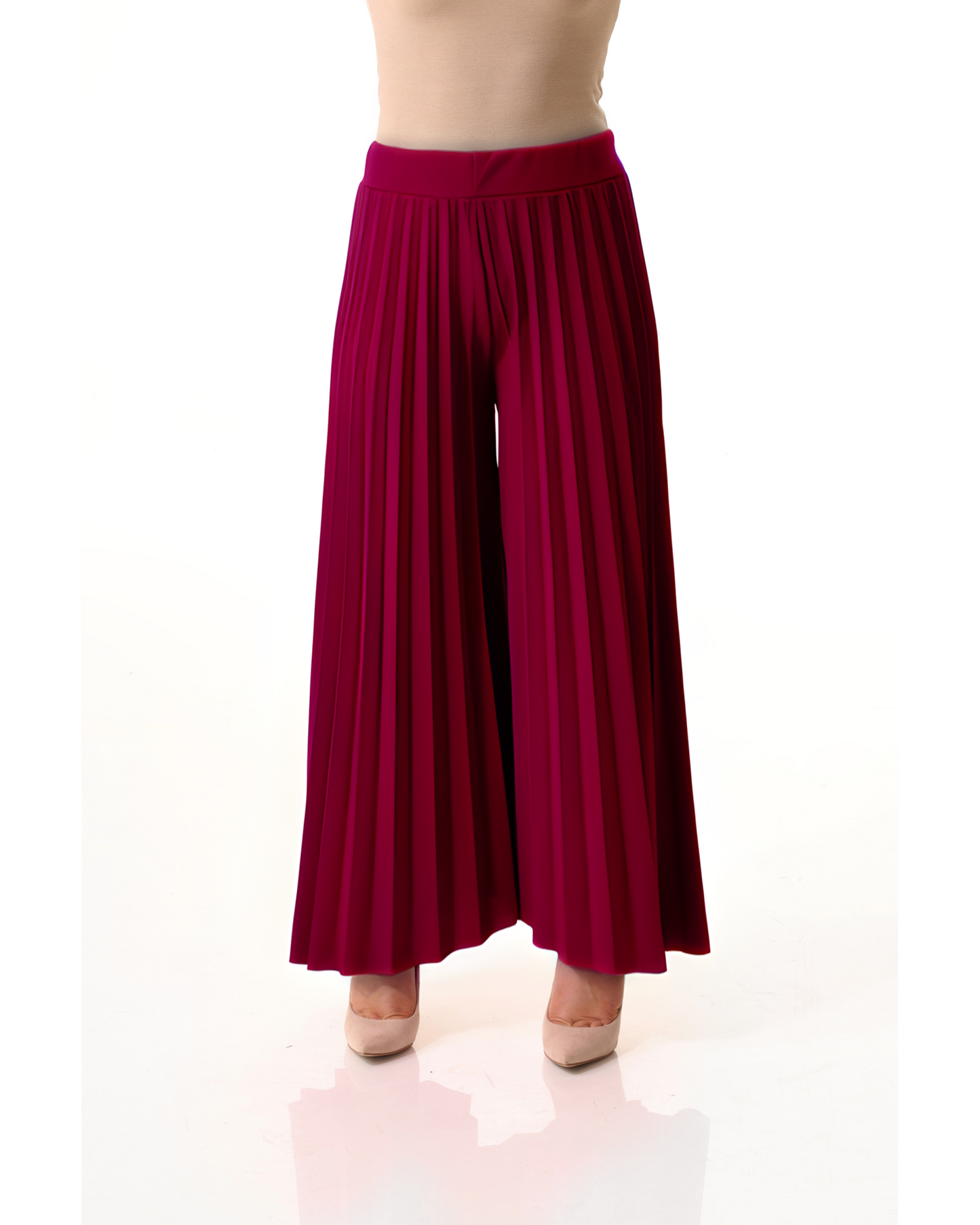 Pleated wide leg trouser